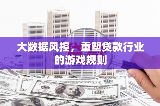 两江新区大数据风控，重塑贷款行业的游戏规则