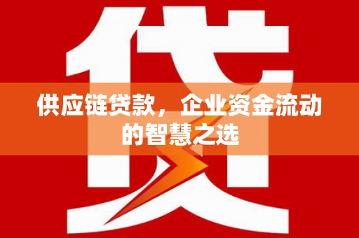 两江新区供应链贷款，企业资金流动的智慧之选