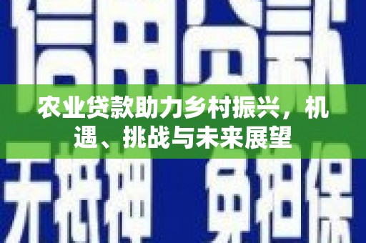 两江新区农业贷款助力乡村振兴，机遇、挑战与未来展望
