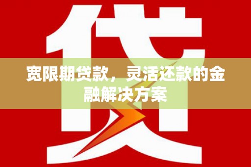 两江新区宽限期贷款，灵活还款的金融解决方案