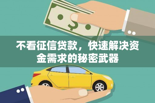 两江新区不看征信贷款，快速解决资金需求的秘密武器