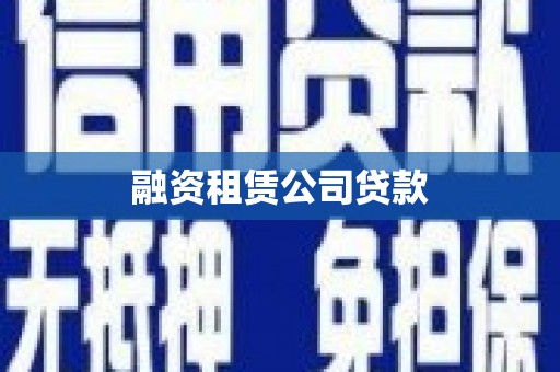 两江新区融资租赁公司贷款