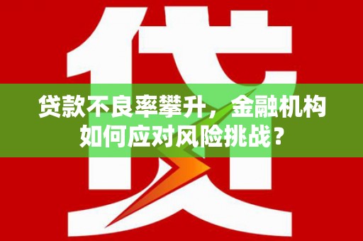 两江新区贷款不良率攀升，金融机构如何应对风险挑战？