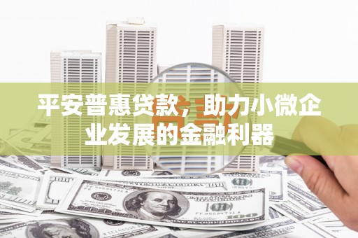 两江新区平安普惠贷款，助力小微企业发展的金融利器
