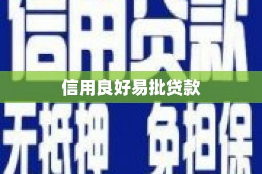 两江新区信用良好易批贷款
